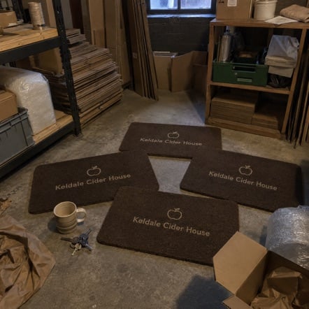 Doormats with logo printing - customer photo